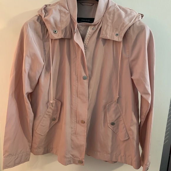 Zara lightweight Fall Pink jacket with ruffle S - Picture 2 of 5